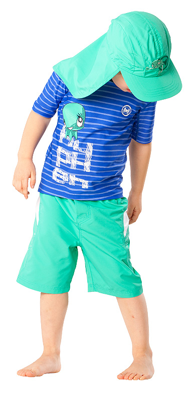 UV Sonnenschutz Kurzarmshirt 'ocy nor striped cobalt' für Kinder mit UPF 80 von hyphen