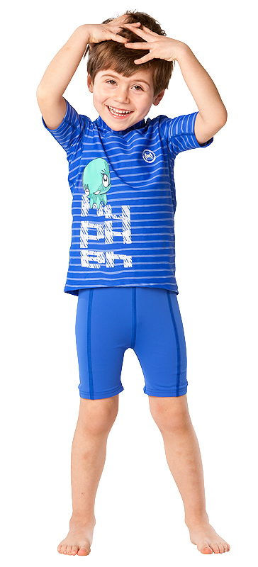 UV Sonnenschutz Kurzarmshirt 'ocy nor striped cobalt' für Kinder mit UPF 80 von hyphen