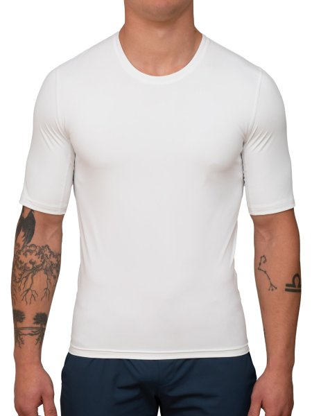 UV Sonnenschutz Herren Kurzarmshirt ‘avaro white‘  mit UPF 80 von hyphen