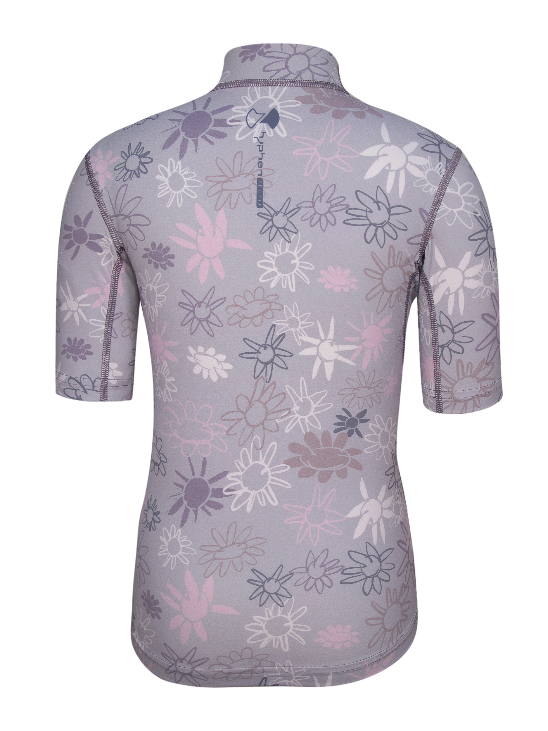 Kinder Kurzarm-Shirt ‘wild flowers purple ash‘ mit UPF 80 von Hyphen